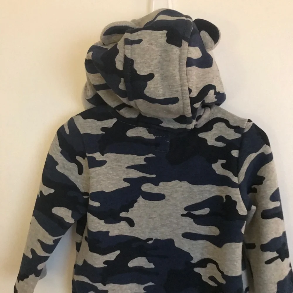 GAP Baby Camouflage Hooded Fleece Sweater - Size 12-18M - Picture 3 of 5